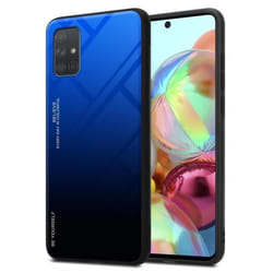 Coque pour Samsung Galaxy A71 4G Housse en BLEU - NOIR Etui Case Cover Protection bicolore TPU
