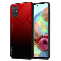 Coque pour Samsung Galaxy A71 4G Housse en ROUGE - NOIR Etui Case Cover Protection bicolore TPU
