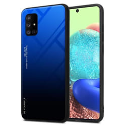 Coque pour Samsung Galaxy A71 5G Housse en BLEU - NOIR Etui Case Cover Protection bicolore TPU