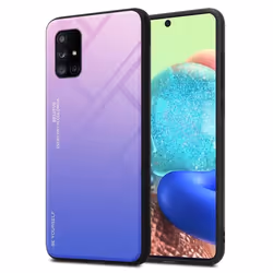 Coque pour Samsung Galaxy A71 5G Housse en ROSE - BLEU Etui Case Cover Protection bicolore TPU