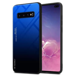 Coque pour Samsung Galaxy S10 PLUS Housse en BLEU - NOIR Etui Case Cover Protection bicolore TPU