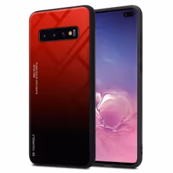 Coque pour Samsung Galaxy S10 PLUS Housse en ROUGE - NOIR Etui Case Cover Protection bicolore TPU