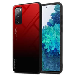 Coque pour Samsung Galaxy S20 FE Housse en ROUGE - NOIR Etui Case Cover Protection bicolore TPU