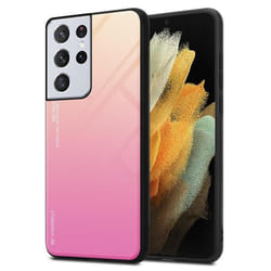 Coque pour Samsung Galaxy S21 ULTRA Housse en JAUNE - ROSE Etui Case Cover Protection bicolore TPU