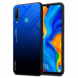 Coque pour Huawei P30 LITE Housse en BLEU - NOIR Etui Case Cover Protection bicolore TPU