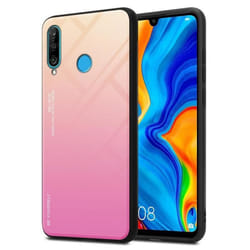 Coque pour Huawei P30 LITE Housse en JAUNE - ROSE Etui Case Cover Protection bicolore TPU