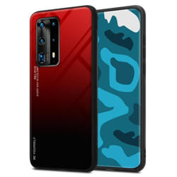 Coque pour Huawei P40 PRO / P40 PRO+ - CADORABO - Housse en Rouge et Noir - Protection bicolore TPU