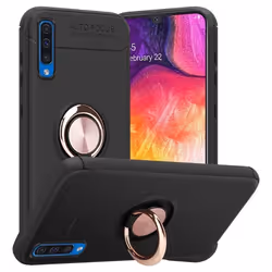 Coque pour Samsung Galaxy A50 4G / A50s / A30s Housse en NOIR - OR ROSE Case Cover Etui Protection anneau de focalisation Sil ...