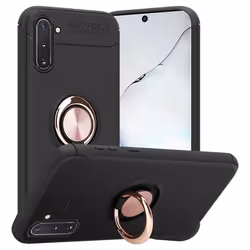Coque pour Samsung Galaxy NOTE 10 Housse en NOIR - OR ROSE Case Cover Etui Protection anneau de focalisation Silicone TPU