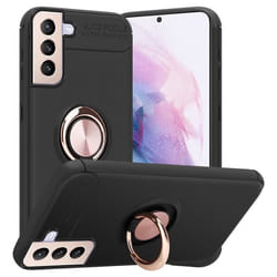 Coque pour Samsung Galaxy S21 PLUS Housse en NOIR - OR ROSE Case Cover Etui Protection anneau de focalisation Silicone TPU