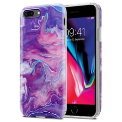 Coque pour Apple iPhone 7 PLUS / 7S PLUS / 8 PLUS Housse en Marbre Violet Rose No. 19 Etui Case Cover Protection Silicone TPU