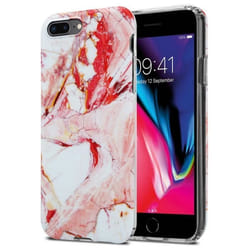Coque pour Apple iPhone 7 PLUS / 7S PLUS / 8 PLUS Housse en Marbre Blanc Rose No. 20 Etui Case Cover Protection Silicone TPU