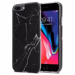 Coque pour Apple iPhone 7 PLUS / 7S PLUS / 8 PLUS Housse en Marbre Noir Blanc No. 22 Etui Case Cover Protection Silicone TPU