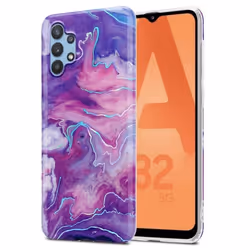 Coque - CADORABO - Samsung Galaxy A32 5G - Marbre Violet Rose - Protection Silicone TPU - Souple
