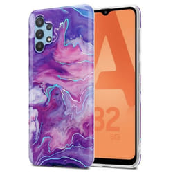 Coque - CADORABO - Samsung Galaxy A32 5G - Marbre Violet Rose - Protection Silicone TPU - Souple