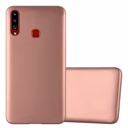 Coque pour Samsung Galaxy A20s Housse en METALLIC OR ROSE Etui Case Cover Protection Silicone TPU Cover matte