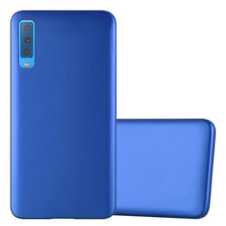 Coque pour Samsung Galaxy A7 2018 Housse en METALLIC BLEU Etui Case Cover Protection Silicone TPU Cover matte