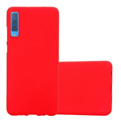 Housse pour Samsung Galaxy A7 2018 Coque en FROST ROUGE Case Cover Protection Silicone TPU Etui