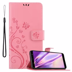 Coque pour Samsung Galaxy A6 PLUS 2018 Housse en ROSE FLORAL Etui Case Cover Protection Floral Portefeuille Wallet