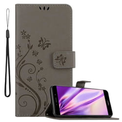 Coque pour Huawei MATE 9 LITE / GR5 2017 / Honor 6X Housse en GRIS FLORAL Etui Case Cover Protection Floral Portefeuille Wallet