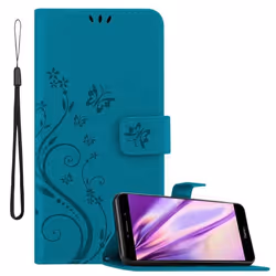 Coque pour Huawei MATE 9 LITE / GR5 2017 / Honor 6X Housse en BLEU FLORAL Etui Case Cover Protection Floral Portefeuille Wall ...