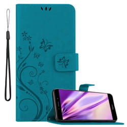 Coque pour Huawei MATE 9 LITE / GR5 2017 / Honor 6X Housse en BLEU FLORAL Etui Case Cover Protection Floral Portefeuille Wallet