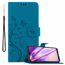 Coque pour Huawei Y5 2019 / Enjoy Play 8 / Honor 8S Housse en BLEU FLORAL Etui Case Cover Protection Floral Portefeuille Wall ...
