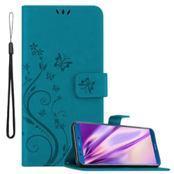 Coque pour Honor 9 LITE Housse en BLEU FLORAL Etui Case Cover Protection Floral Portefeuille Wallet