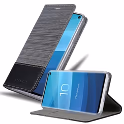 Coque pour Samsung Galaxy S10 5G Housse en GRIS NOIR Etui Case Cover Protection fermeture magnétique