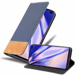 Coque pour Samsung Galaxy S10 PLUS Housse en BLEU BRUN Etui Cover Protection fermeture magnétique fonction de support