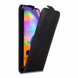 Coque pour Samsung Galaxy A31 Etui en NOIR NUIT Housse Case Cover Protection Flip magnétique Portefeuille