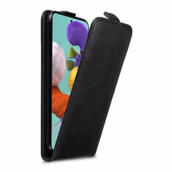 Coque pour Samsung Galaxy A51 4G / M40s Etui en NOIR NUIT Housse Case Cover Protection Flip magnétique Portefeuille