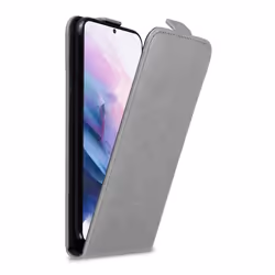 Coque pour Samsung Galaxy S21 PLUS Etui en GRIS TITANE Housse Case Cover Protection Flip magnétique Portefeuille