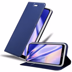 Coque pour Huawei Y6 2019 Etui en CLASSY BLEU FONCÉ Housse Case Cover Protection fermeture magnétique Portefeuille Wallet