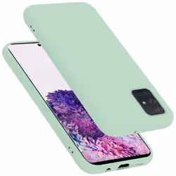 Coque pour Samsung Galaxy A71 4G Housse en LIQUID LIGHT GREEN Etui Case Cover Protection en Silicone TPU telephone portable