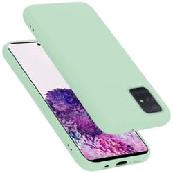 Coque pour Samsung Galaxy A71 4G Housse en LIQUID LIGHT GREEN Etui Case Cover Protection en Silicone TPU telephone portable