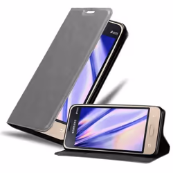 Coque pour Samsung Galaxy J1 MINI Housse en GRIS TITANE Etui Case Cover Protection Portefeuille Wallet