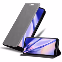 Coque pour Huawei P20 LITE 2018 / NOVA 3E Housse en GRIS TITANE Etui Case Cover Protection Portefeuille Wallet