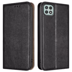 Etui pour Samsung Galaxy A22 5G Coque en NOIR DE LAVE Housse Case Cover Protection fermeture magnétique