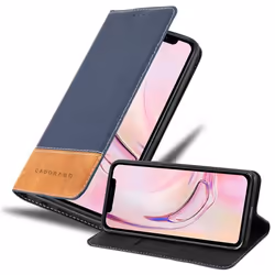 Coque pour Apple iPhone 13 Housse en BLEU BRUN Etui Cover Protection fermeture magnétique fonction de support