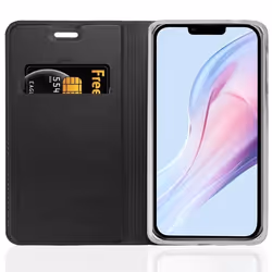 Coque pour Apple iPhone 13 MINI Etui en CLASSY NOIR Housse Case Cover Protection fermeture magnétique Portefeuille Wallet