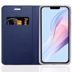 Coque pour Apple iPhone 13 Etui en CLASSY BLEU FONCÉ Housse Case Cover Protection fermeture magnétique Portefeuille Wallet
