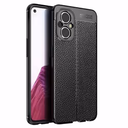 Coque pour OnePlus Nord N200 Housse en Noir Profond Etui Cover Protection Silicone TPU revêtement similicuir