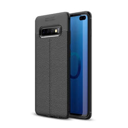 Coque pour Samsung Galaxy S10 4G - CADORABO - Noir Profond - Silicone TPU - Protection Similicuir - Souple