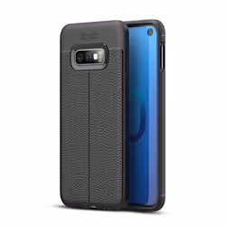 Coque pour Samsung Galaxy S10e Housse en Noir Profond Etui Cover Protection Silicone TPU revêtement similicuir