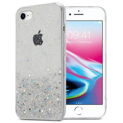 Coque pour Apple iPhone 7 / 7S / 8 / SE 2020 Etui en Transparent avec Paillettes Case Cover Housse Protection Silicone TPU
