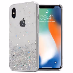 Coque pour Apple iPhone X / XS Etui en Transparent avec Paillettes Case Cover Housse Protection Silicone TPU Paillettes Glitt ...