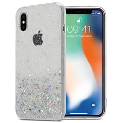 Coque pour Apple iPhone X / XS Etui en Transparent avec Paillettes Case Cover Housse Protection Silicone TPU Paillettes Glitter