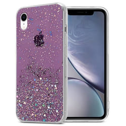 Coque pour Apple iPhone XR Etui en Violet avec Paillettes Case Cover Housse Protection Silicone TPU Paillettes Glitter