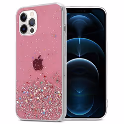 Coque pour Apple iPhone 12 / 12 PRO Etui en Rose avec Paillettes Case Cover Housse Protection Silicone TPU Paillettes Glitter
